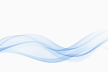 Wall Mural - Blue abstract wave on a white background.