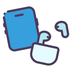 Poster - smartphone and earphone icon