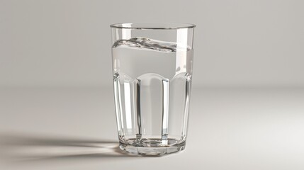 Wall Mural - 3D realistic image of a desk water glass, clean lighting, isolated on background