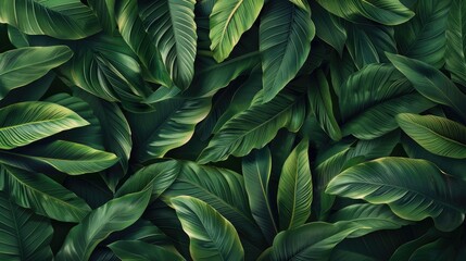 Wall Mural - enhance your designs with stunning green leaf pattern wall textures perfect for nature themed backgr