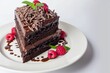 Gooey Chocolate Cake with Mint and Raspberry Liqueur Drizzle