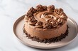 Towering Double Chocolate Cake with Elegant Swirls of Frosting