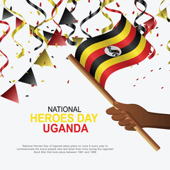 Wall Mural - National Heroes Day Uganda background.