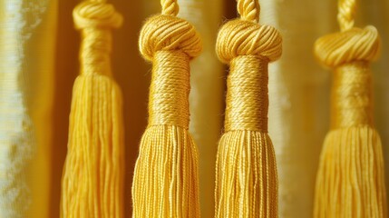 Tassels of yellow silk thread