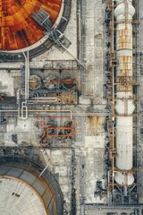 Wall Mural - Aerial view of a building with pipes. Suitable for industrial and construction concepts