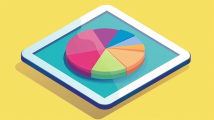 Aufkleber - A digital tablet displaying a pie chart with colorful segments, showcasing statistical data and insights for decision-making.
