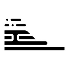 Poster - bullet train glyph icon