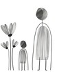 Mother and her child illustration with flowers and warm feelings on mother's day or women's day celebration monochrome black and white child's drawing