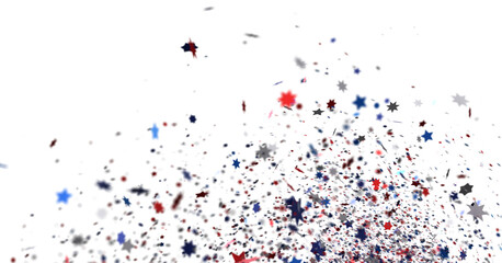 Wall Mural -  Red Blue White Stars Confetti Overlay