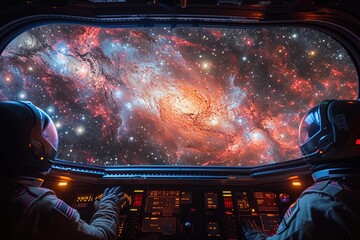 Wall Mural - Cosmic Voyagers: Captivated by Laniakea's Majesty