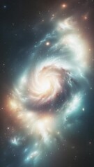 Wall Mural - Cosmic galaxy in far space. Vertical video. 