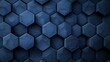 Stylish abstract wall background with deep blue hexagons in a matte finish.