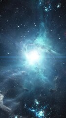 Wall Mural - Beautiful landscapes of space. Vertical video.