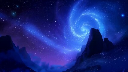 Wall Mural - Animated background of infinite galaxies with stars and Constellation. looping time-lapse video