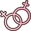 Female gay lesbian sex symbol icon, pride month element, PNG file no background