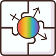 Lgbt sex symbol with rainbow color representing diversity, pride month decoration element, PNG file no background