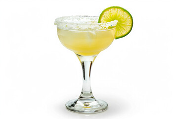 Wall Mural - Traditional margarita cocktail isolated on white background