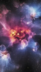 Wall Mural - Cosmic vertical background of a beautiful galaxy.