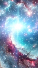 Wall Mural - Cosmic vertical background of a beautiful galaxy.