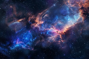 Wall Mural - an expansive galaxy with numerous stars scattered among swirling clouds, a galaxy filled with twinkl