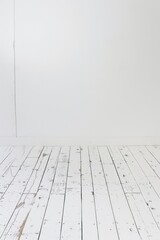 Wall Mural - empty bright interior with a wooden light floor.