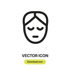 Poster - Face mask icon vector. Linear-style sign for mobile concept and web design. Face mask symbol illustration. Pixel vector graphics - Vector.	