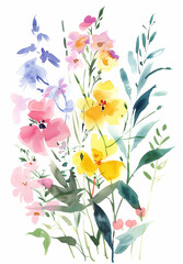 Sticker - there are many different colored flowers on a white background