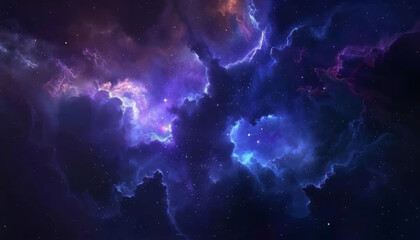 Wall Mural - clouds, galaxy and space with dark background of universe for adventure, exploration or fantasy. cos