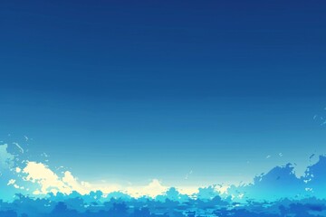 Blue pixel background, blue gradient, pixel art, white space at the top of screen, pixelated background Generative AI
