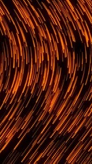 Wall Mural - curve wavy particle lines moving and flowing in one direction. abstract orange color particles line 