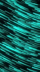 Wall Mural - curve wavy particle lines moving and flowing in one direction. abstract cyan color particles line mo