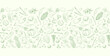 Farm Harvest Vegetable Linear Sketch border Pattern for Culinary Creations.