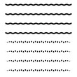 © Micro Pixel Market - Wave line and wavy zigzag pattern lines. Vector black underlines, smooth end squiggly horizontal curvy squiggles on white background.