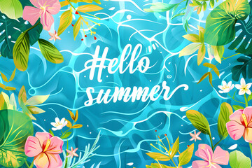 Wall Mural - Summer beach background with text 