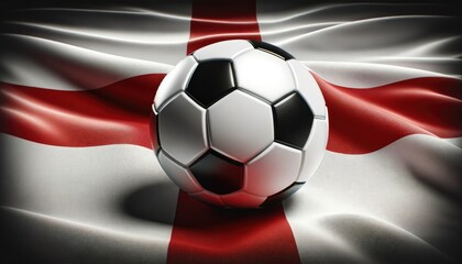 Soccer ball on the background of the flag of England, UEFA Euro 2024, European Football Championship 2024
