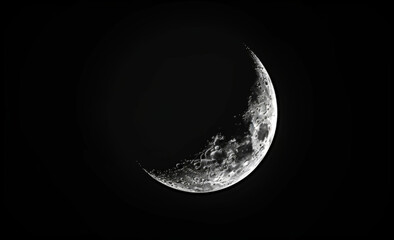 Wall Mural - night, space and moon in orbit with dark background of universe for adventure, exploration or fantas