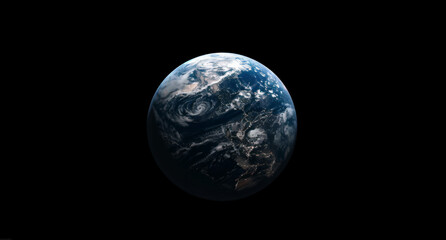 Wall Mural - galaxy, space and earth in orbit with dark background of universe for adventure, exploration or fant