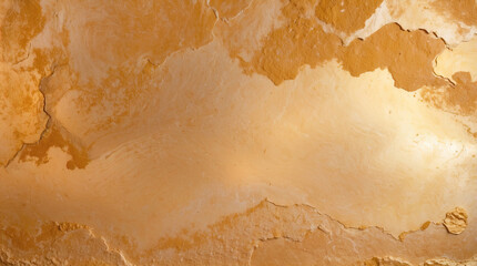 Wall Mural - Background with texture of molten gold. Shiny golden metallic foil with light reflections