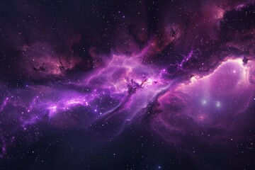 Wall Mural - a vast expanse of space filled with stars in mesmerizing shades of purple and blue, a mesmerizing pu