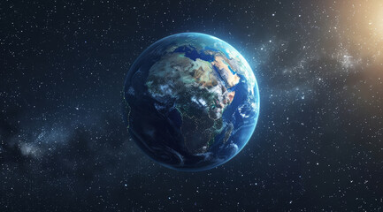 Wall Mural - space, universe and earth in galaxy with dark background for adventure, orbit exploration or fantasy