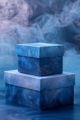 Poster - Corporate gift packaging with a blue gradient, presenting a polished and reliable image,