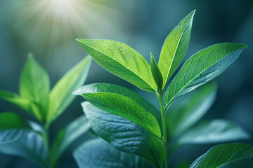 Leinwandbilder - Advertising banner for a green energy solution, using a smooth green gradient to represent environmental care,