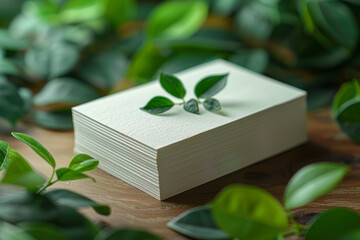 Leinwandbilder - Business cards for an environmental consultant, with a clean green gradient background,