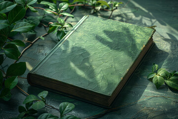 Leinwandbilder - Book cover about climate change, using a green gradient to symbolize hope and action,