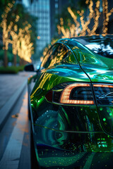 Aufkleber - Vehicle wrap for an electric car, using a gradient from light to dark green to highlight eco-innovation,