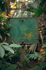 Poster - Signage for a botanical garden, featuring a green gradient that complements the natural setting,
