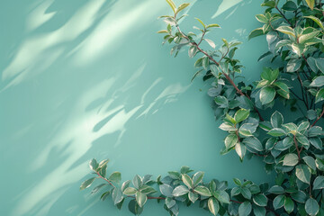 Fototapete - Wallpaper design for eco-friendly home decor, using a pastel to deep green gradient for a calming effect,