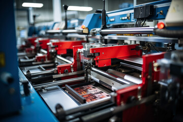 Wall Mural - Automated production line in a factory. Industrial background.