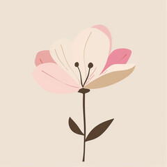 Canvas Print - cute and happy simple cartoon flower petal