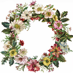 Wall Mural - flower wreath,clear background